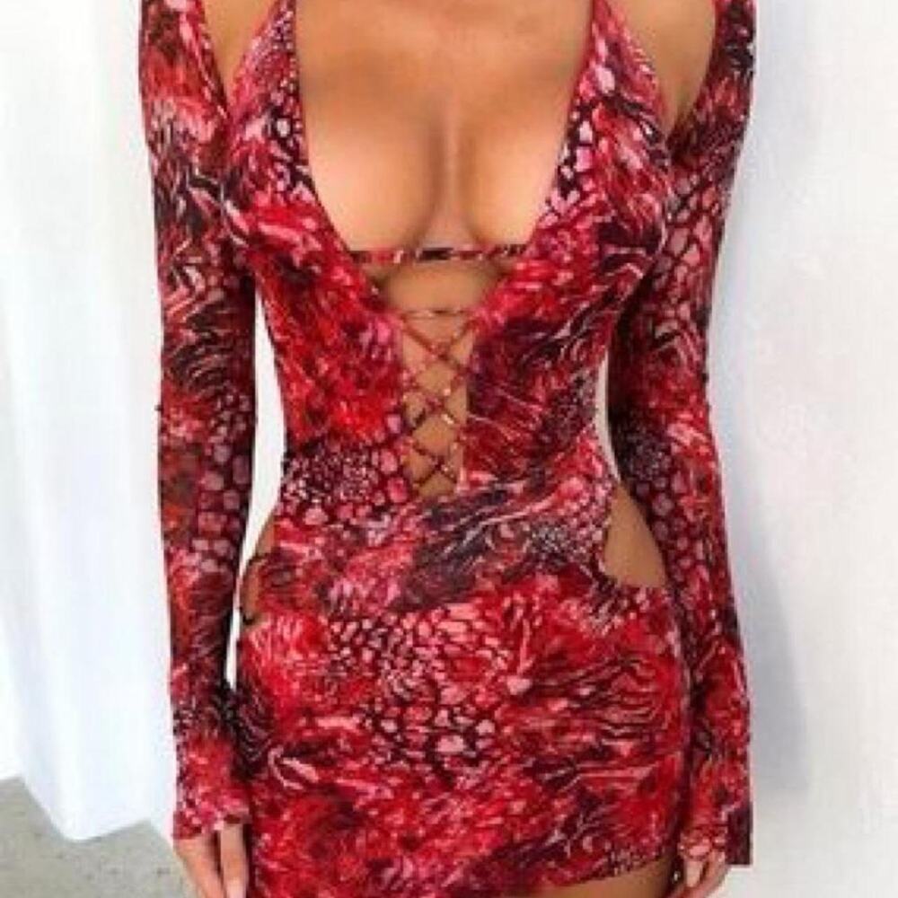 Outcast clothing red floral mini